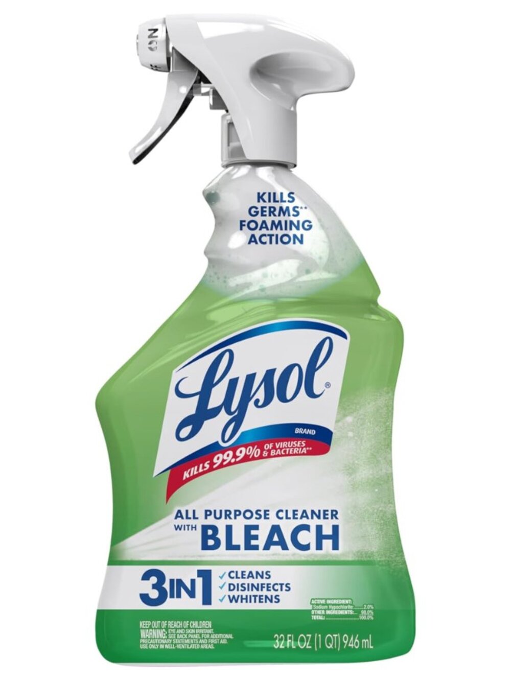Lysol Multi Purpose Cleaner Spray with Bleach 32oz Pack of 3